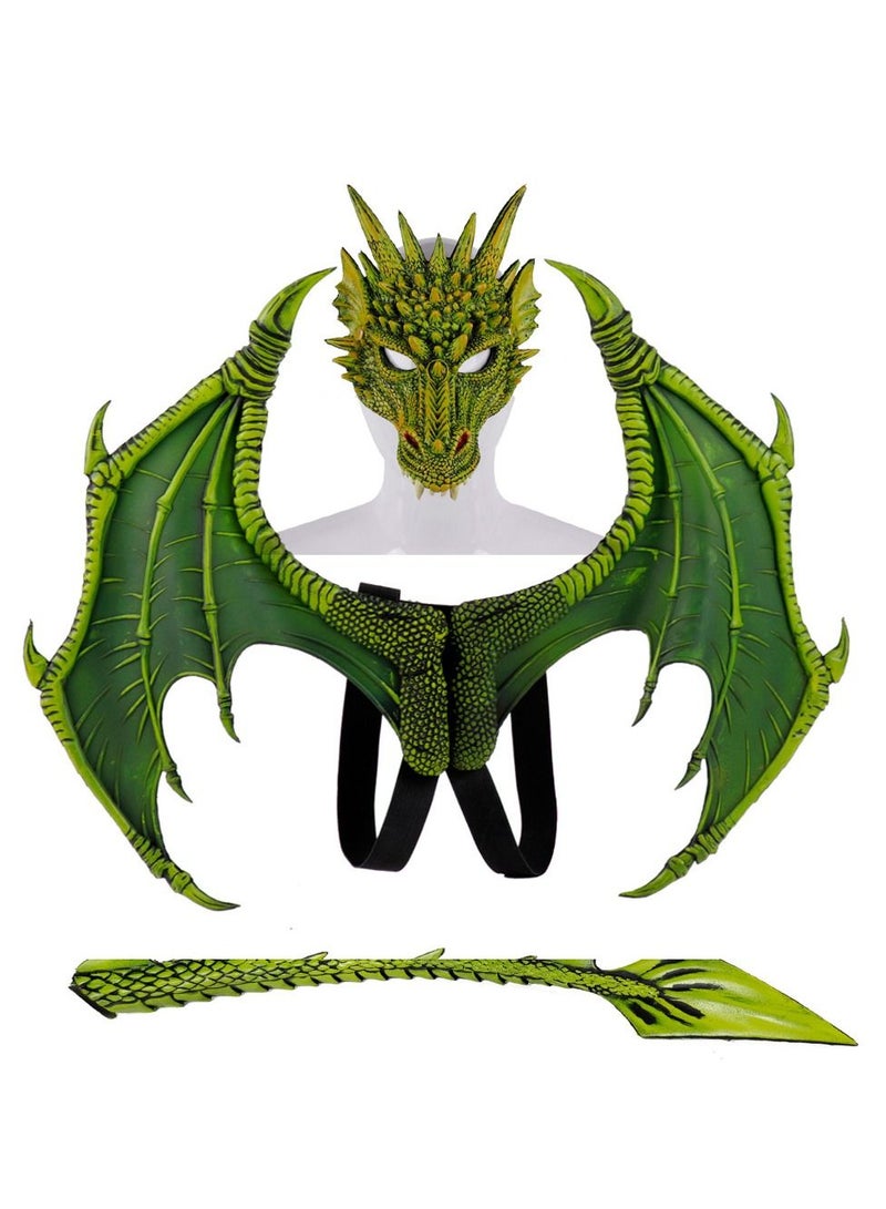 Children dress up toy dragon wing tail mask set children's day performance props