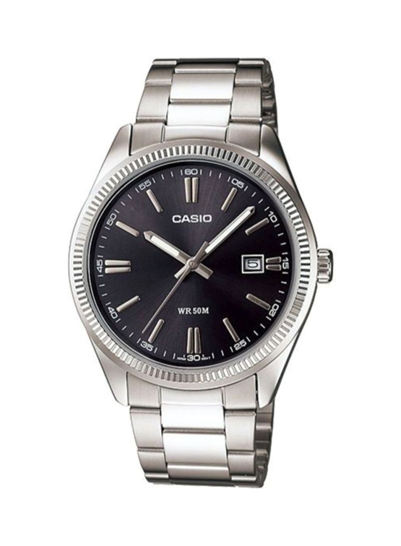 Casio Men's Watch - MTP-1302PD-1A1VEF Black Dial, Silver Band