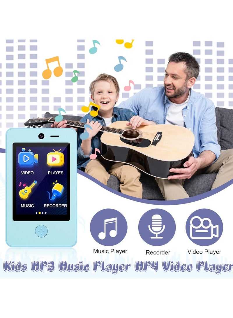 AROAQ Kids Smartphone with Music Game 3.8 Inch Large Touchscreen Mini Pad Toy with MP3 Dual Cameras 16 Game Calculator Pedometer Flashlight Small Phone Present for 4-12 Girls Boys Gifts - Image 3