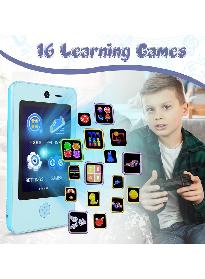 AROAQ Kids Smartphone with Music Game 3.8 Inch Large Touchscreen Mini Pad Toy with MP3 Dual Cameras 16 Game Calculator Pedometer Flashlight Small Phone Present for 4-12 Girls Boys Gifts - Image 5