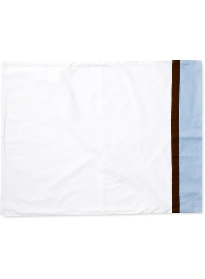 Bacati Solid Blue/Chocolate Toddler Sheet Set - Image 3