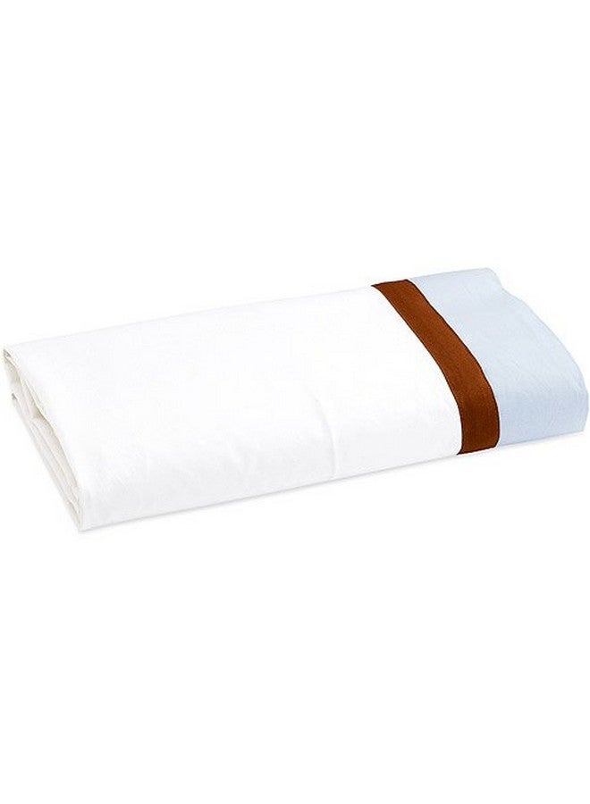 Bacati Solid Blue/Chocolate Toddler Sheet Set - Image 1