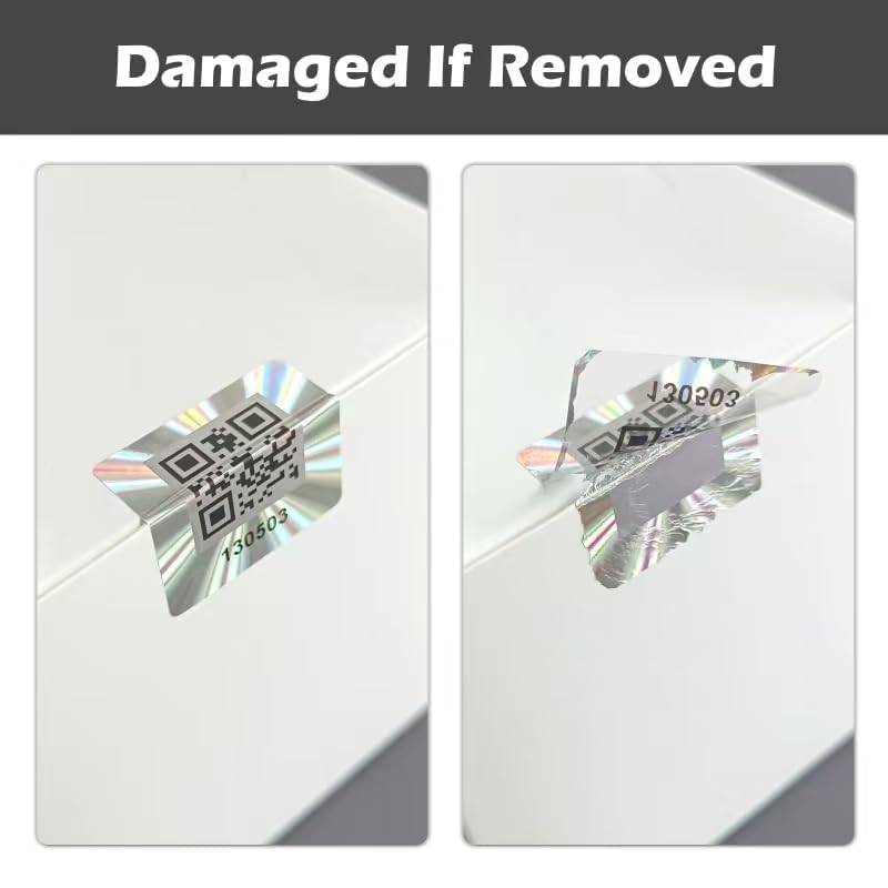 ILMBVM 500pcs QR Code Hologram Warranty Void Sticker，Tamper Proof Security Seal Labels with Serial Number,Tamper evident Sticker(1x1 inch)… - Image 4
