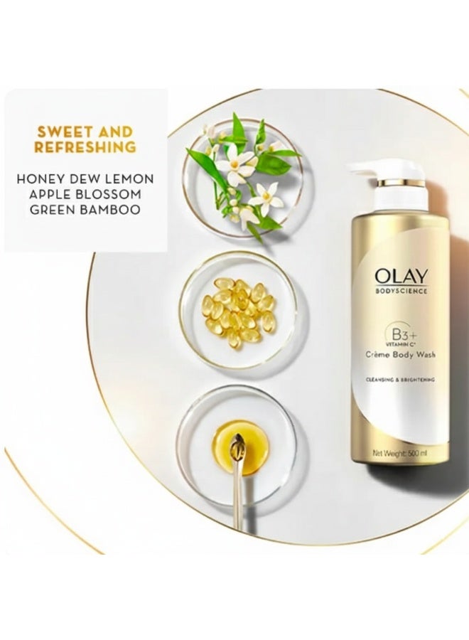 Olay B3+ Vitamin C Crème Body Wash – Cleansing & Brightening – 500 ml - Image 4