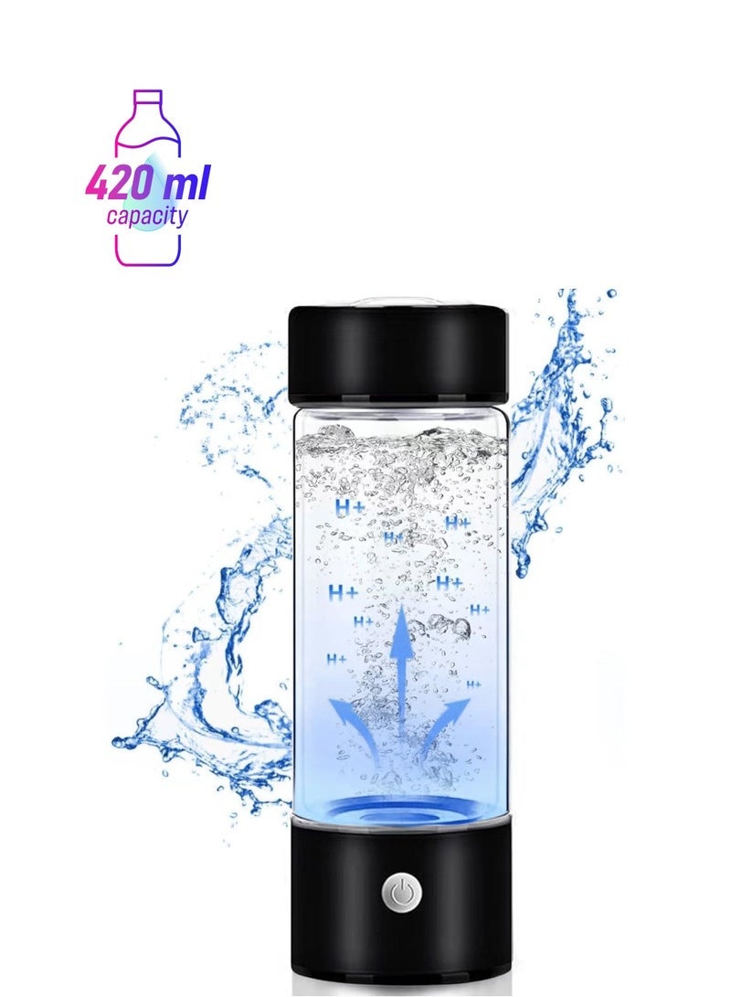 general Hydrogen Water Bottle with PEM SPE Technology - Rechargeable Hydrogen Water Generator, Portable Hydrogen Water Ionizer Machine for Home/Office/Travel (Black) - Image 1