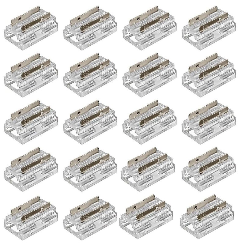 Snoogg 8-in-1 LED Strip Connector, easy installation 2Pin SMD COB extension connectors IP20 Mono, Solderless Quick Connect, Beetle Clip X,DIY Lighting Projects (20) - Image 1