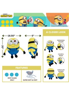 Franco Franco Minions: The Rise of Gru, Bedding Super Soft Plush Bob Cuddle Pillow Buddy, (Official Minions Product)  - Image 3