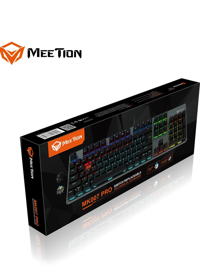 Meetion MK007 PRO Hot swap Mechanical Keyboard Pluggable Switch Full keys Anti-ghosting Colorful LED Backlight customizable autonomously Keyboard (Black) - pzsku/Z7F3E953F8C01E5BE3B57Z/45/_/1702912800/74d663f9-2d02-43b8-a01d-bb27ca483b41