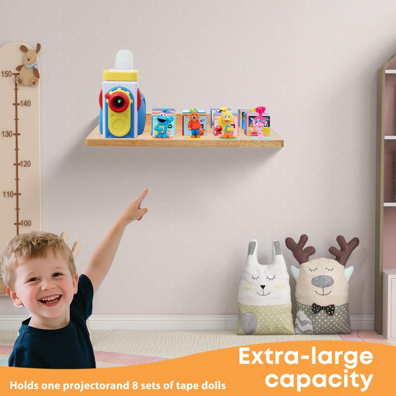 PHOENANCEE Floating Shelves for Little Tikes Story Dream Machine,Wall Shelf for Little Tikes Projector Books Audio Play Character Storage Tray Organizer for Toddlers and Kids Girls Boys,Oak(Natural Wood) - Image 3
