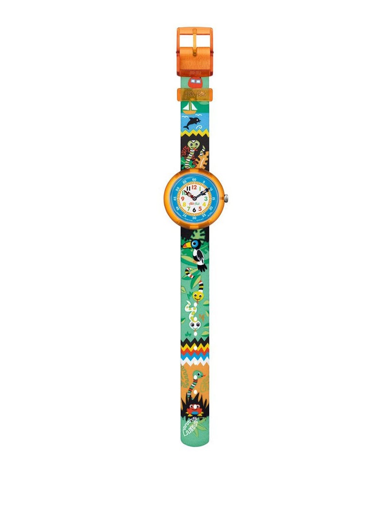 Swatch ساعة يد مقاومة للماء بحركة كوارتز من Destino Rio للأولاد - 32 مم - Image 2