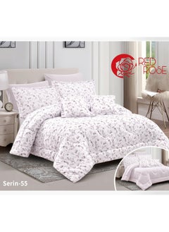 Red Rose Summer Microfiber Inflatable Nafrons Bedspread - 5 Pieces 