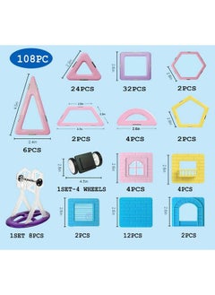DreambuilderToy 108 Piece Magnetic Tilesmagnet Building Blocksstem Building Logs For Girls And Boys Birthday Gift (108 Pieces)  - Image 4