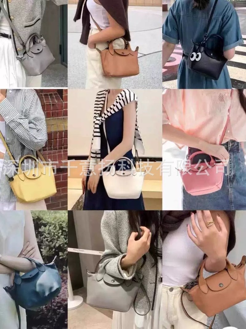 High Quality Dragon Bag Mini Cattle Skin Dumpling Bag Commuter All-Match Portable Shoulder Bag Adjustable Shoulder Strap Crossbody Bag For Women - Image 2