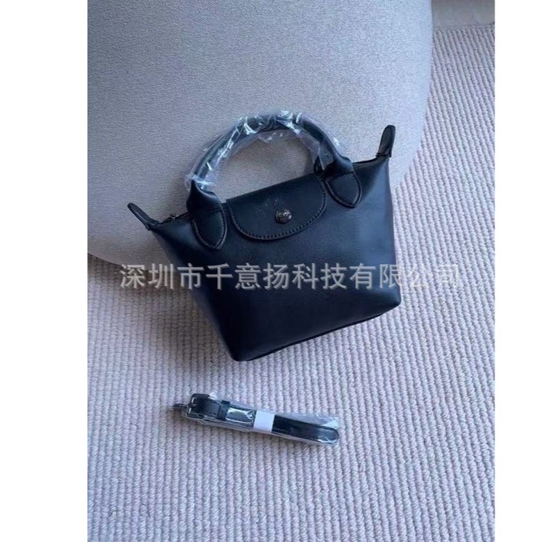 High Quality Dragon Bag Mini Cattle Skin Dumpling Bag Commuter All-Match Portable Shoulder Bag Adjustable Shoulder Strap Crossbody Bag For Women - Image 1