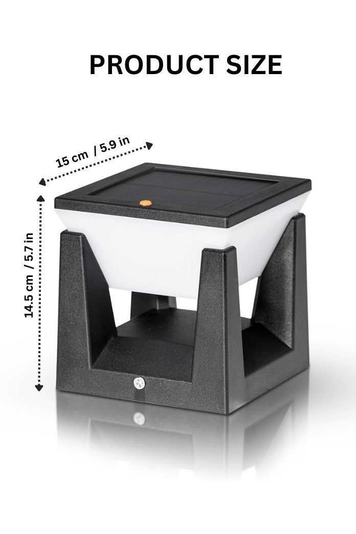 مودي مصباح شمسي خارجي للأعمدة – حجم متوسط، 3 ألوان إضاءة، مستشعر حركة، مقاوم للماء IP65، تشغيل تلقائي من الغروب للفجر – قطعة واحدة - Image 2