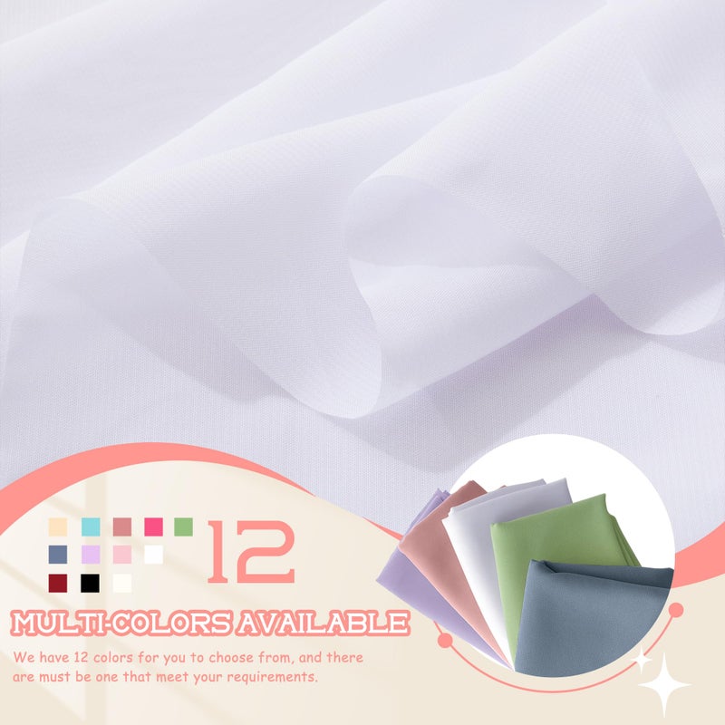 VACVELT White Chiffon Fabric by The Yard, 60 Inch Wide Chiffon Sheer Fabric Bolt Wedding Draping Fabric, Soft Chiffon Fabric for Wedding Arch Draping Backdrop, Party Decoration (Pre-Cut, 1 Yard) - Image 3