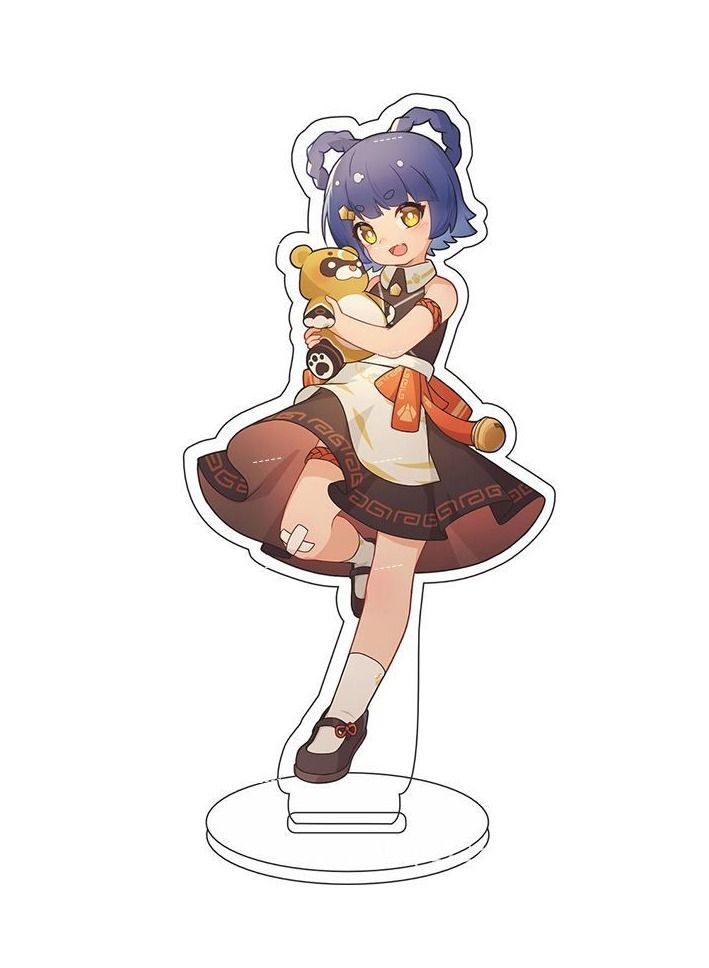 Genshin Impact Stand Figure Acrylic Ornaments Stand Model Collections Peripheral Statue Card Character Proof Series Transparent Figure Model Fans Decoration Collection Desk Decor Toys Cute(6pcs)  - Image 4