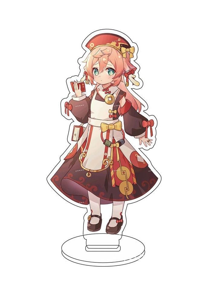 Genshin Impact Stand Figure Acrylic Ornaments Stand Model Collections Peripheral Statue Card Character Proof Series Transparent Figure Model Fans Decoration Collection Desk Decor Toys Cute(6pcs)  - Image 2