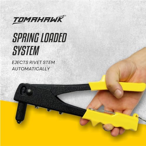 TOMAHAWK® Heavy Duty Riveter Set with 16Nozzles & Anti-Corrosion Properties Ideal for Joining & Fabrication Metals Sheet, Leather & Plastic Parts - Image 4