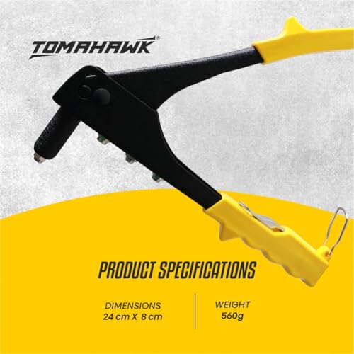 TOMAHAWK® Heavy Duty Riveter Set with 16Nozzles & Anti-Corrosion Properties Ideal for Joining & Fabrication Metals Sheet, Leather & Plastic Parts - Image 2