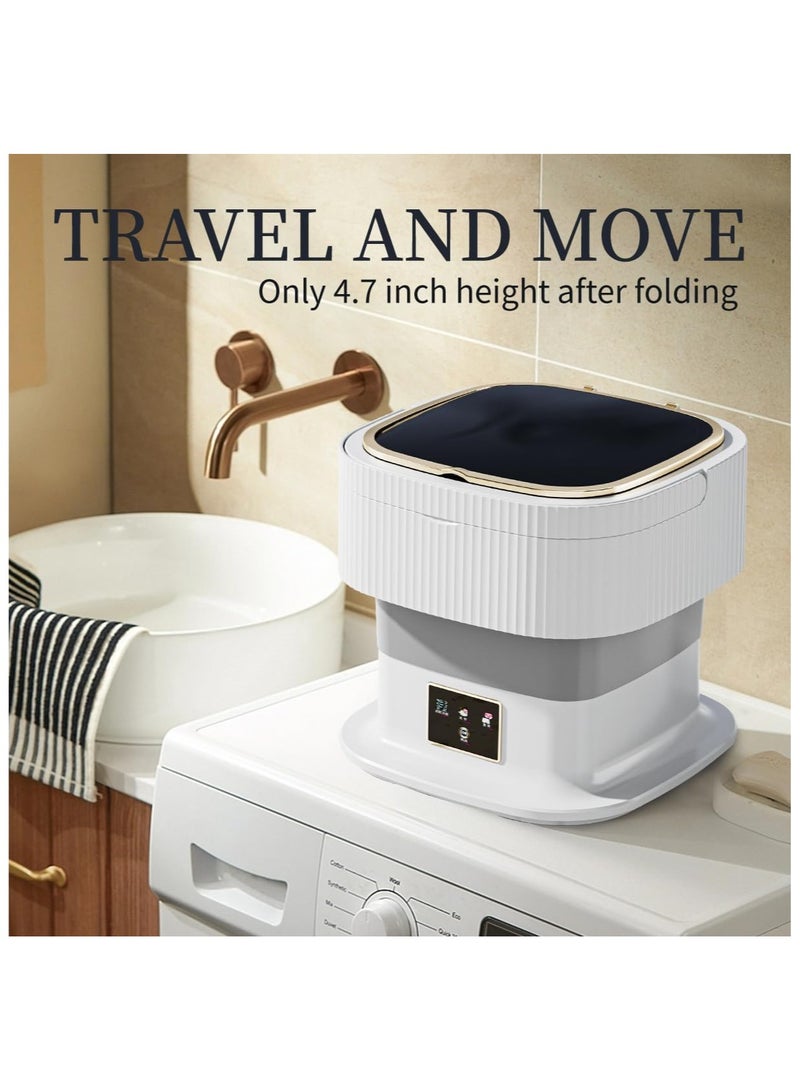 Foldable Portable Washing Machine with Bucket & Folding Hanger, Compact Washer & Dryer for Baby Clothes, Underwear, Smart Laundry Solution for Travel & Home Use  - Image 3