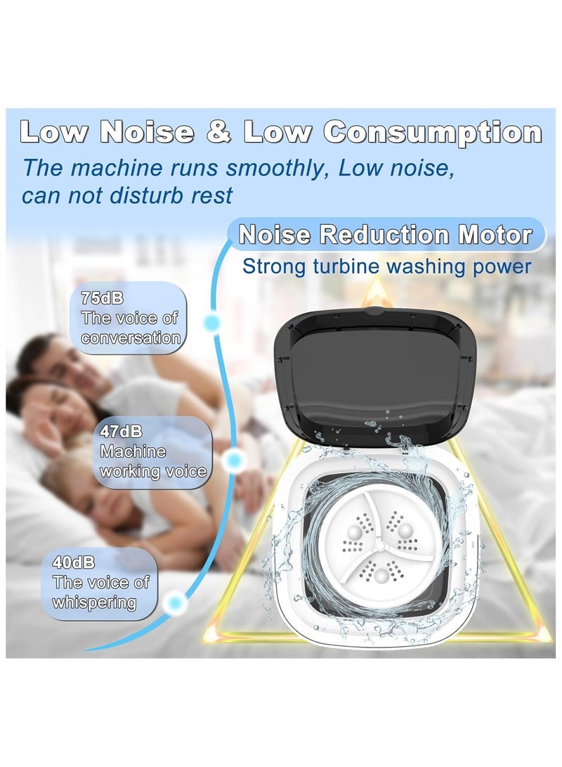 Foldable Portable Washing Machine with Bucket & Folding Hanger, Compact Washer & Dryer for Baby Clothes, Underwear, Smart Laundry Solution for Travel & Home Use  - Image 4