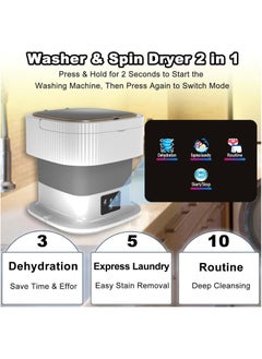 Foldable Portable Washing Machine with Bucket & Folding Hanger, Compact Washer & Dryer for Baby Clothes, Underwear, Smart Laundry Solution for Travel & Home Use - pzsku/Z7F3EDB24880DEC5E9103Z/45/_/1735058689/eb07627a-31be-4192-a04e-7cf4de34060b