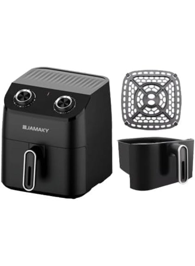 جامايكا قلاة هوائية صحية بدون زيت من جاماكي، 1800 واط، 5.5 لتر، لون أسود - jmk 5004 - Image 1