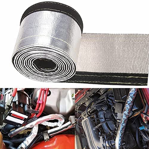 Ummickl Heat Shroud Aluminized Sleeving Heat Shield Fuel line Wire Heat Sleeve for Ultimate Heat Protection Hose Wire Sleeving, 1/2" I.D.x 10FT with 10PCS Stainless Steel(304) Cable Metal Ties-Silver - Image 4