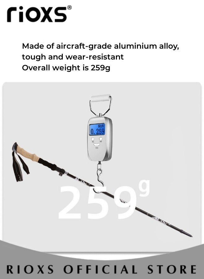 RIOXS Hiking Trekking Poles, Camping Anti Shock Walking Poles Outdoor Trekking Stick, Collapsible Hiking Stick Pole, Mountaineering Trekking Pole, Collapsible Pole With Adjustable Locking Clip - Image 2