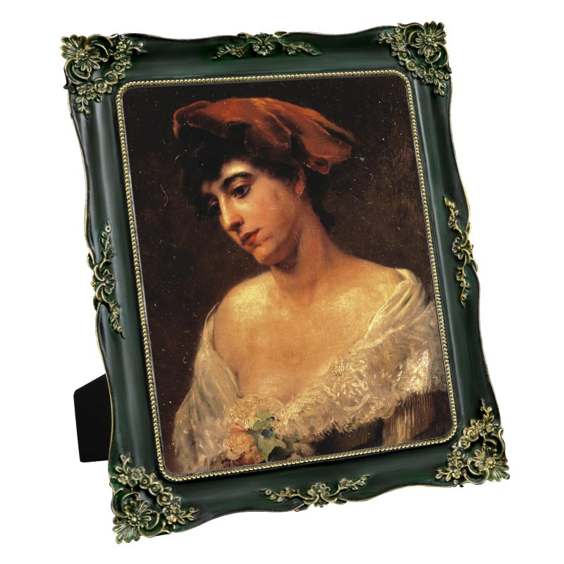 FJXMFRAME Green Picture Frame 8x10 Vintage Picture Frames Antique Ornate Baroque Victorian Handcrafted for Wall or Tabletop Display Fits 8x10 or 5x7 Photo with Mat