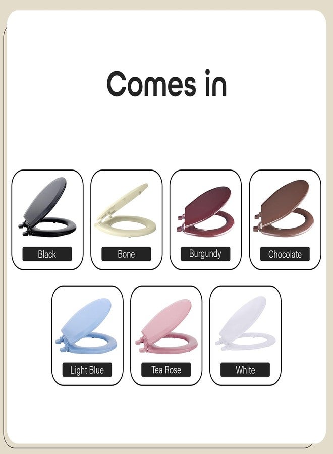 Achim مقعد مرحاض خشبي قياسي، بورجوندي - 17 بوصة - يناسب جميع التركيبات ذات الحجم القياسي - سهل التركيب فانتازيا من أتشيم ديكور المنزل - Image 5