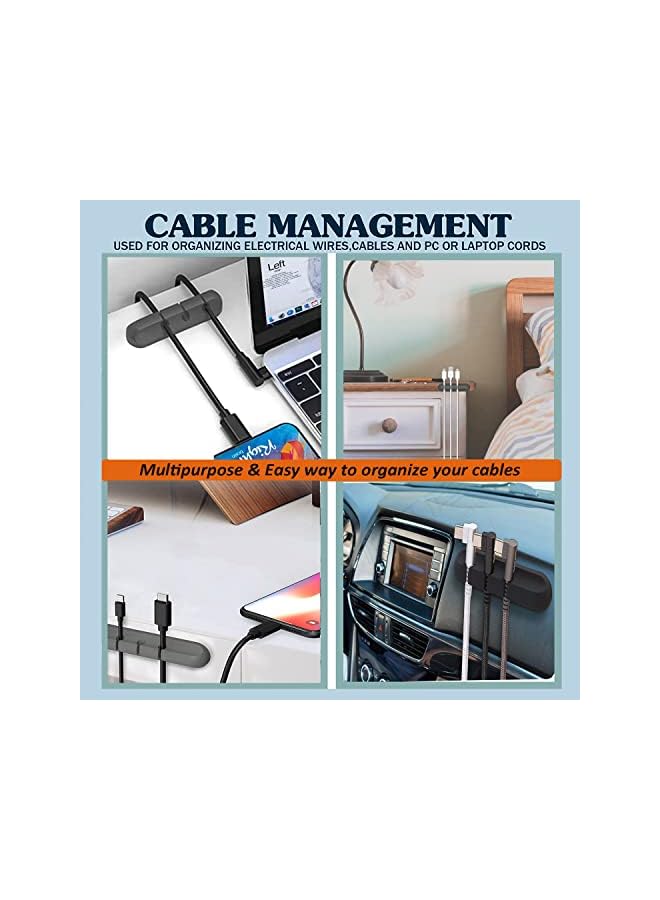 promass Cable Holders Clips for Cable Management Tidy Power Cord, USB Cable Organizer Wire Holder for TV, PC, Home and Office Desktop Cable, Car Charger Cables Orgainser - 2 Pieces - (Cool Grey) - Image 3