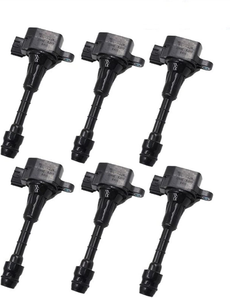 QASULER 6pcs Ignition Coil Set for Nissan and Infiniti - Image 1