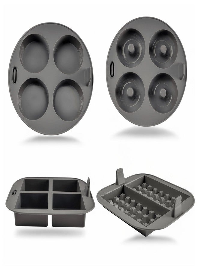 إي إم مجموعة قوالب خبز سيليكونية من 4 قطع للقلاية الهوائية من EM، مثالية للكيك والدونات والوافل والبراونيز - قوالب خبز سيليكونية قابلة لإعادة الاستخدام للقلايات الهوائية سعة 3-5 كوارت - ملحقات خبز سهلة التنظيف للقلاية الهوائية للخبازين المنزليين - Image 1