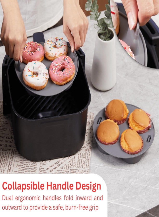 إي إم مجموعة قوالب خبز سيليكونية من 4 قطع للقلاية الهوائية من EM، مثالية للكيك والدونات والوافل والبراونيز - قوالب خبز سيليكونية قابلة لإعادة الاستخدام للقلايات الهوائية سعة 3-5 كوارت - ملحقات خبز سهلة التنظيف للقلاية الهوائية للخبازين المنزليين - Image 5