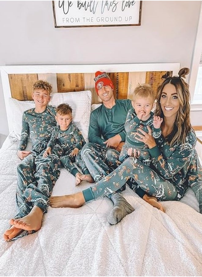GGEROU - Family Pajamas Matching Sets Family Pjs Matching Sets for Adults Kids Couples and Babys Holiday Festival Long Sleeve Sleepwear Holiday Lounge Sets - Image 1