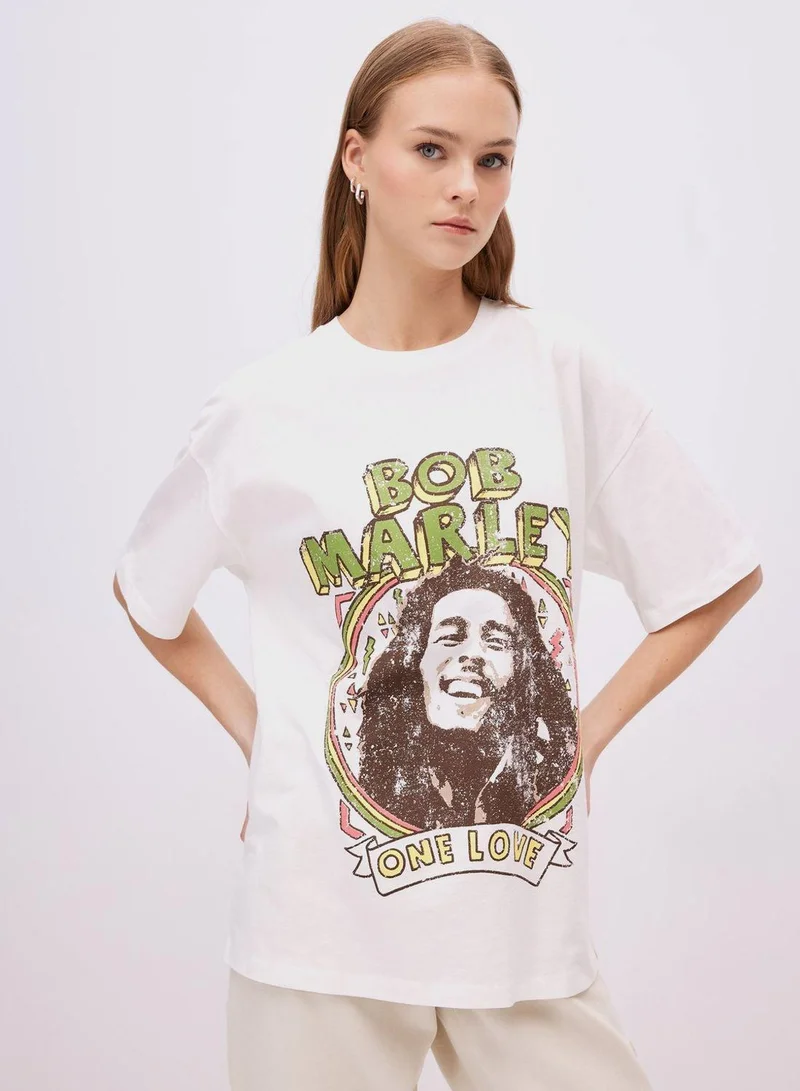 DeFacto Oversize Fit Crew Neck Printed Short Sleeve T-Shir