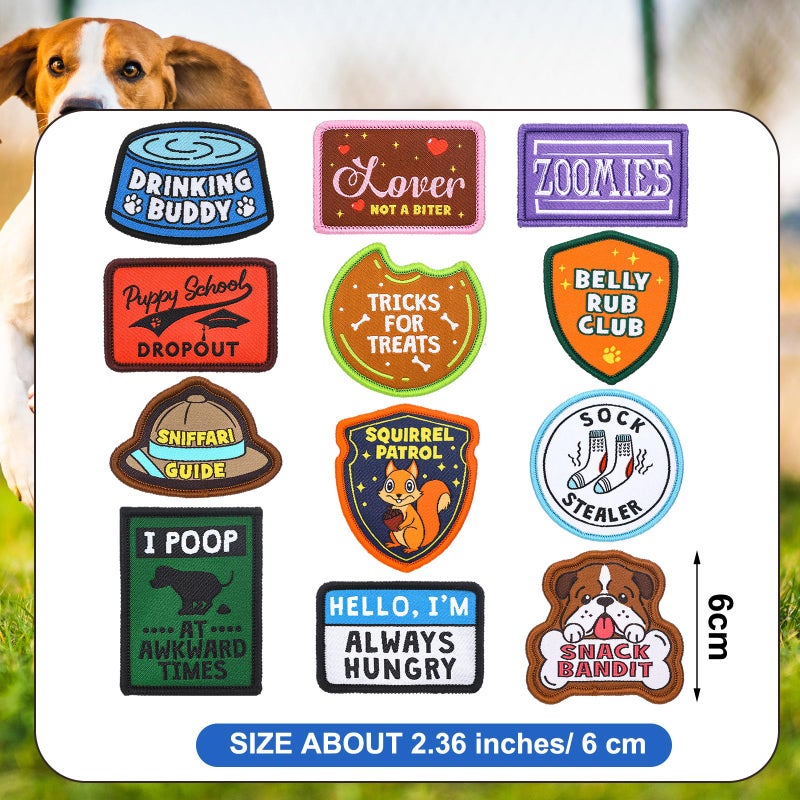 Solsew 12 Pcs Funny Cute Dog Patches for Harness Removable Vest Collar Hook Patch Set Dogs Proud Puppy Dad Mom Training Security Military Tactical Novelty Accessories Gifts - Image 2