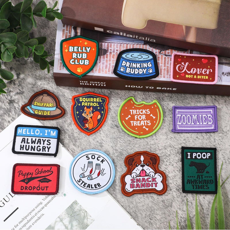 Solsew 12 Pcs Funny Cute Dog Patches for Harness Removable Vest Collar Hook Patch Set Dogs Proud Puppy Dad Mom Training Security Military Tactical Novelty Accessories Gifts - Image 3