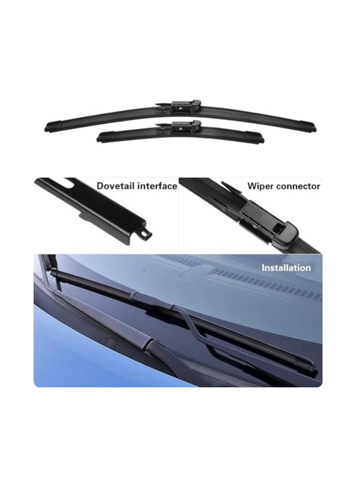 Wiper Blade Set Compatible with BMW X1 E84 Front Wiper Windshield Windscreen Window Washer 2009 2010 2011 2012 2013 2014 2015 24"19"(Color : Front, Size : LHD) - Image 2