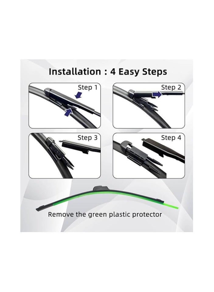 Wiper Blade Set Compatible with BMW X1 E84 Front Wiper Windshield Windscreen Window Washer 2009 2010 2011 2012 2013 2014 2015 24"19"(Color : Front, Size : LHD) - Image 3