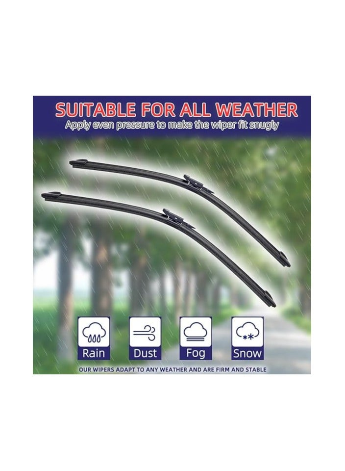 Wiper Blade Set Compatible with BMW X1 E84 Front Wiper Windshield Windscreen Window Washer 2009 2010 2011 2012 2013 2014 2015 24"19"(Color : Front, Size : LHD) - Image 4