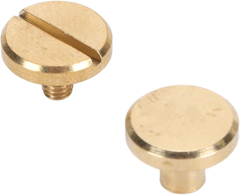 Brass Binding Rivets 50 Pieces Round Flat Head Slot Screw 10x4mm For Leather Bookbinding DIY Crafts - Image 1