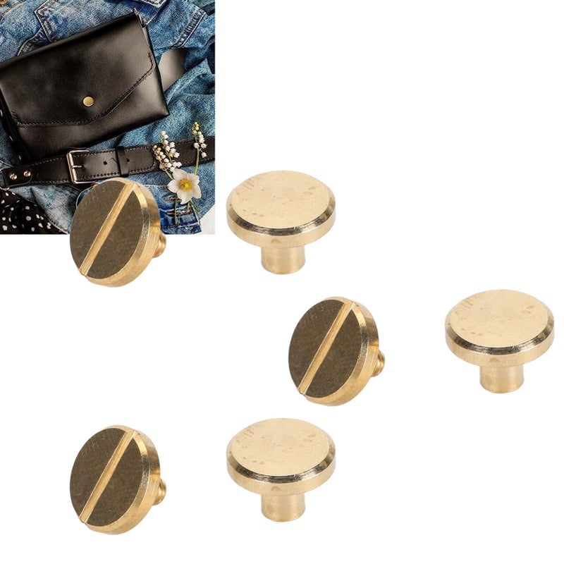 Brass Binding Rivets 50 Pieces Round Flat Head Slot Screw 10x4mm For Leather Bookbinding DIY Crafts - Image 3