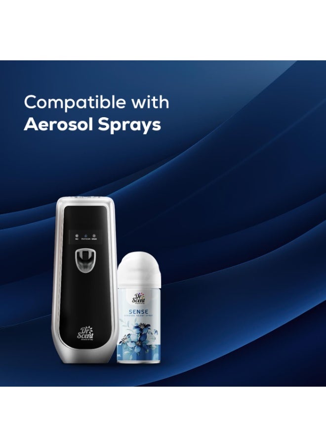 Dr Scent Dr Scent Automatic Air Freshener Dispenser Voltalia - Adjustable Aroma Spray Machine Free Stand or Wall Mounted for Bedrooms, Bathrooms Offices Airports Hotels Commercial Places (Black) (LED)  - Image 4