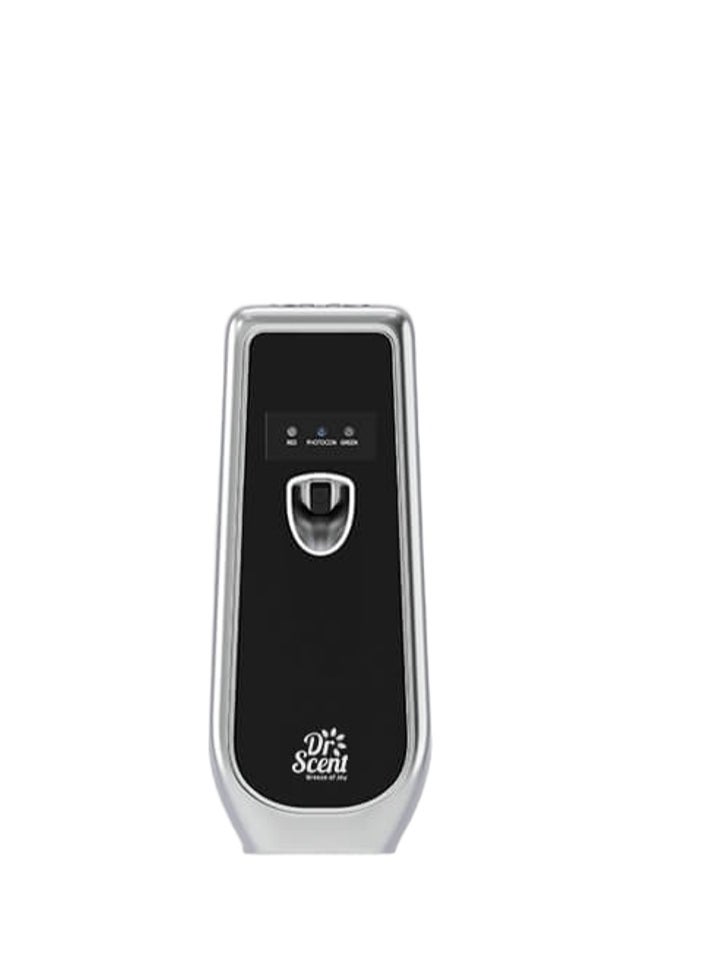 Dr Scent Dr Scent Automatic Air Freshener Dispenser Voltalia - Adjustable Aroma Spray Machine Free Stand or Wall Mounted for Bedrooms, Bathrooms Offices Airports Hotels Commercial Places (Black) (LED)  - Image 1