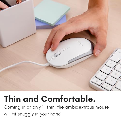 Macally Wired USB C Mouse for Mac & Windows - 3 Button & Scroll Wheel USB Type C Mouse - Comfortable Ambidextrous Design - Compact Wired Mouse with Optical Sensor & DPI Switch 800/1200/1600/2400 - Image 3