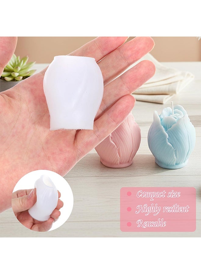 2 PCS 3D Tulip Flower Silicone Candle Mold for Resin Soap Epoxy Plaster Cement Clay Home DIY Craft Making - Image 5