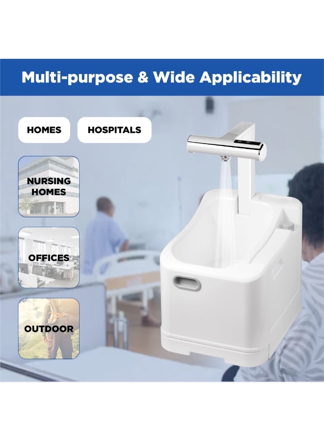Innovia غسالة كهربائية للوضوء لليدين والقدمين، حوض استحمام محمول يعمل بالدواسة مع توفير المياه، - Image 5